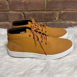 Timberland Men’s Tan Leather/Fabric Davis Square Chukka Sneaker Boots 11